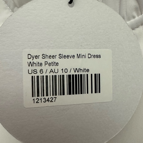 Princess Polly Dyer Sheer Sleeve Mini Dress 6 Petite White Bridal Wedding NWT - Picture 5 of 8